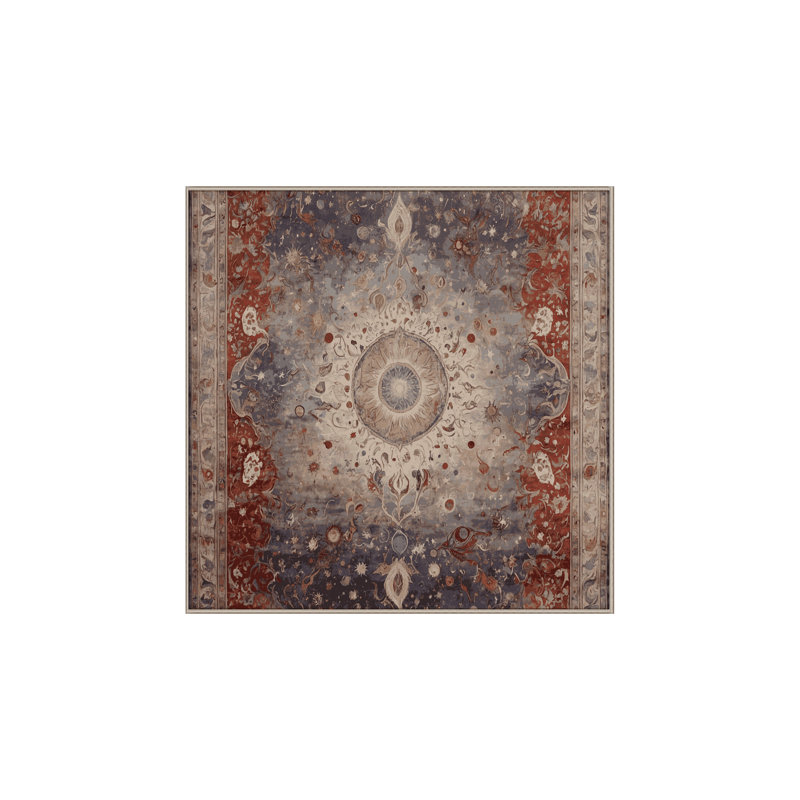 Machine Washable Brown Area Rug, Square 7'