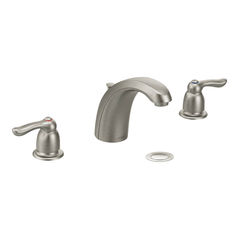 M-Bition Widespread Bathroom Faucet, Classic Brushed Nickel