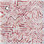 Barranco Geometric Hand Tufted Wool Area Rug in White/Red-422603573