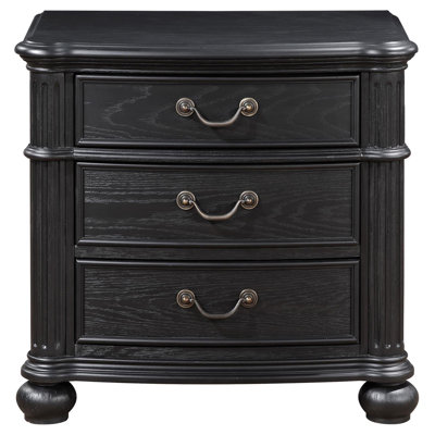Dalerie Black 3-drawer Nightstand