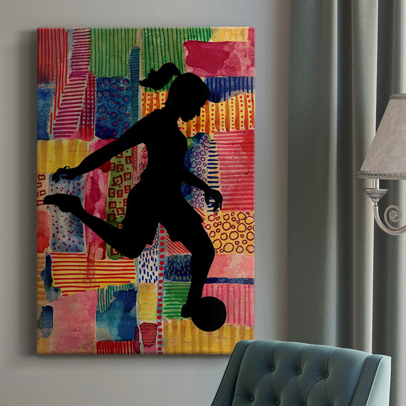 Patchwork Athlete II - Wrapped Canvas Painting, 48" H x 32" W x 1.5" D