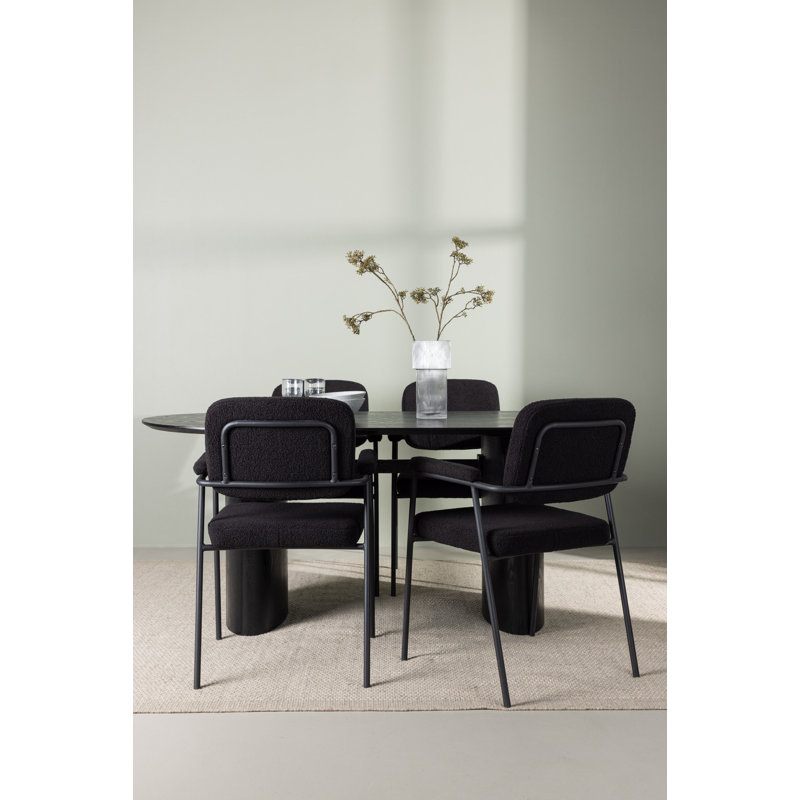 Camacho 4 - Person Dining Set, Black