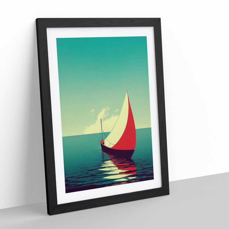 Awesome Boat - Single Picture Frame Print, Black Framed, 64cm H x 46cm W x 2cm D