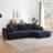 Chenille L-Shape Luxury Sectional Oversized Sofa,Mnimalist Design,Comfy Sleeper Couch for Living Room,Apartment&Reception Spaces,No Assembly Required-2017140203-2017140209