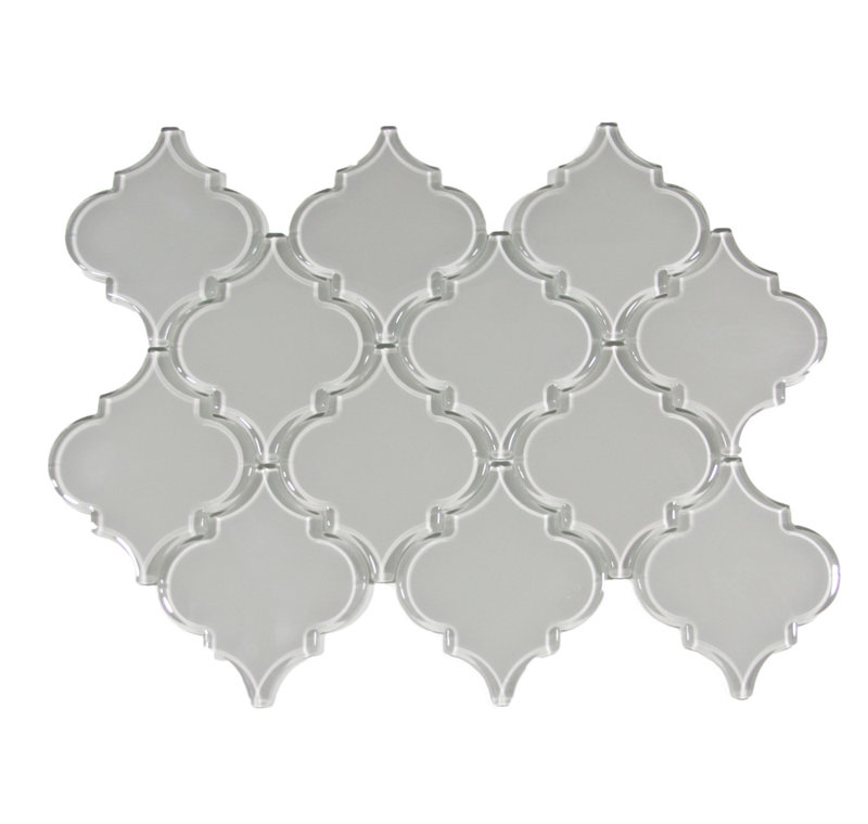 Lithium Arabesque 3" x 3" Glass Mosaic Tile - Polished Glass Waterproof Mesh Backing - 0.9 Sq Ft