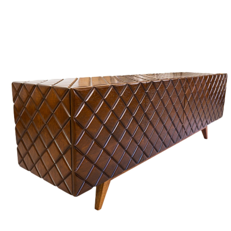 Console en bois naturel et diamant