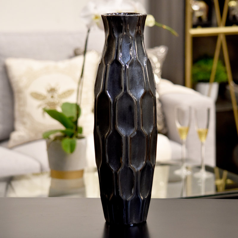 Vase de plancher rond en céramique Slyvia