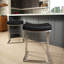 Tabouret de bar en acier inoxydable brossé à hauteur de comptoir 26 po Seline-1623607933