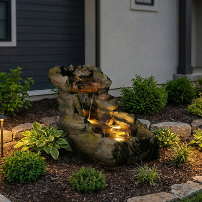 Outdoor Fountain  with LED Lights - Water Feature for Garden, Patio, Yard Decor​