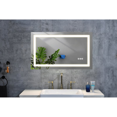 36"x28" Bathroom Mirror With Led Lights - Fog, Dimmable, 3 Color Options, Memory, Wall Mounted For Grooming Large Fog Colors, Makeup Prep