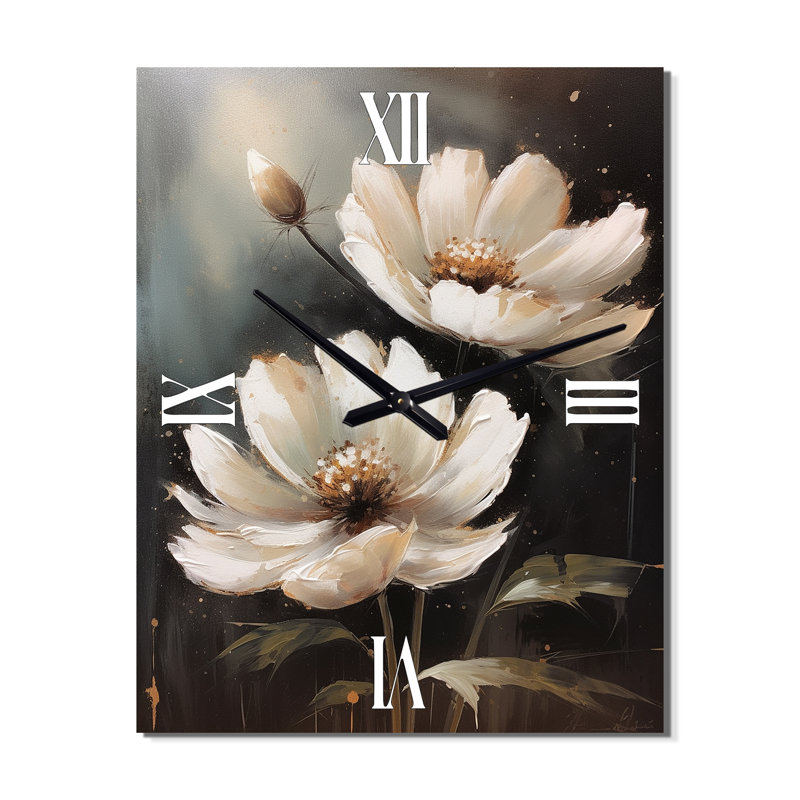 Jabarius - Horloge murale fleurie, H 40 po x l 30 po x P 1 po