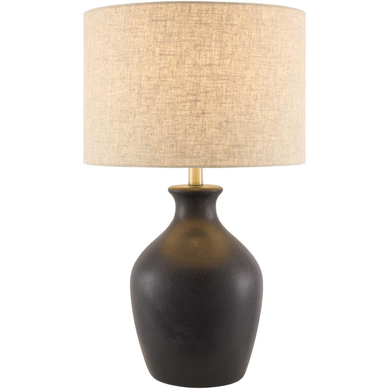 Cerria Table Lamp, Black, Beige
