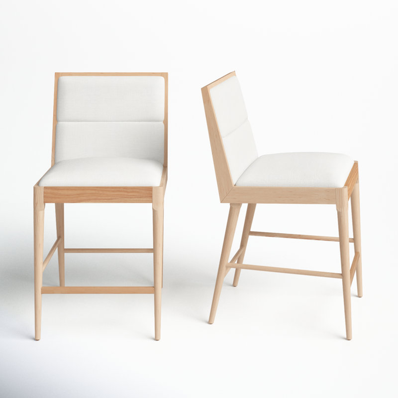 Preston 22.7" Linen Counter Stool, Natural