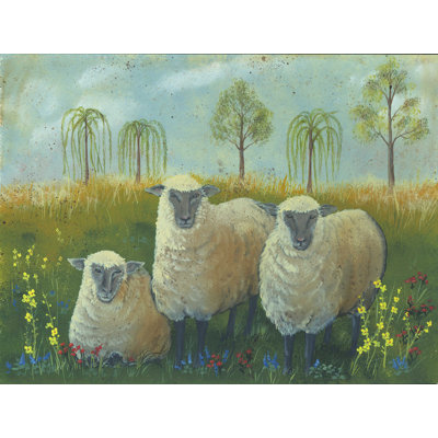 " Three Sheep " by Pam Britton Painting Print