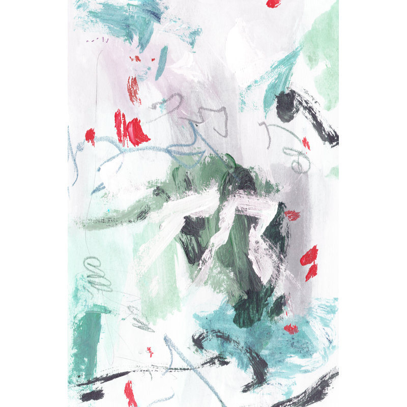 Rouge Splash IV by Melissa Wang - Painting on Canvas, Black Floater Framed, 76cm H x 51cm W