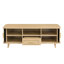 Table basse Mid-Century moderne avec rangement: finition en bois naturel, 2 portes et 1 tiroir, pour le salon, le centre de divertissement et le cinéma maison-129596474