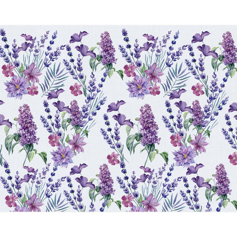 Lavande fleurs mauves, 132" L x 168" W