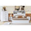 Queen Size Vintage Platform Bed,With Storage Headboard And Charging Station