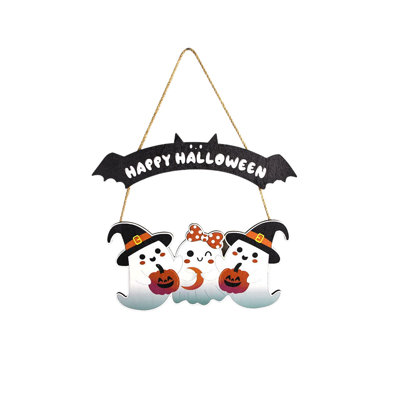 Halloween Wooden Door Sign Spooky Wood Hanging Ornament Halloween Party Wall Door Hanging Decor For Home Indoor Outdoor Festival Decoration
