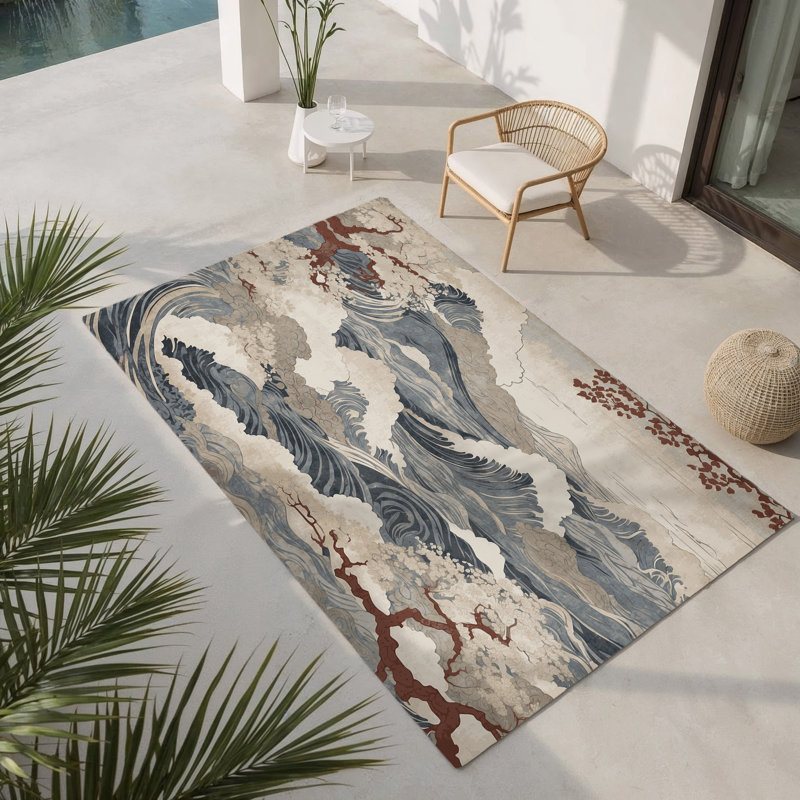 Tapis intérieur et extérieur Crimson Dreams, Rectangle 1 pi 6 po x 2 pi 6 po