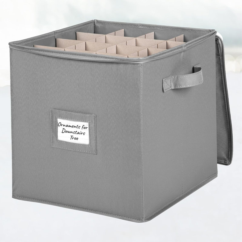 Boîte de rangement pour ornements de Noël pour protéger et ranger des décorations allant jusqu'à 64-3 po, Gris