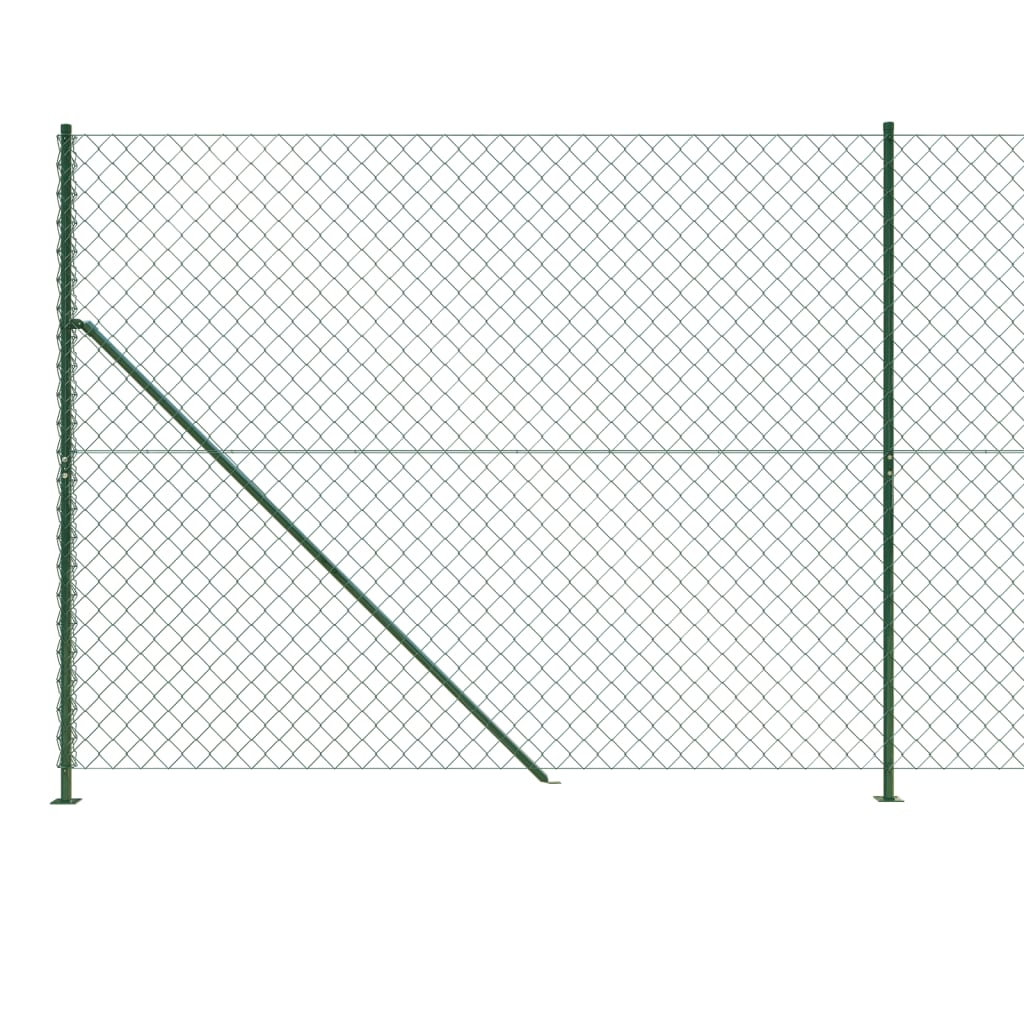 Vidaxl Chain Link Fence With Flange Green 2.2X25 M