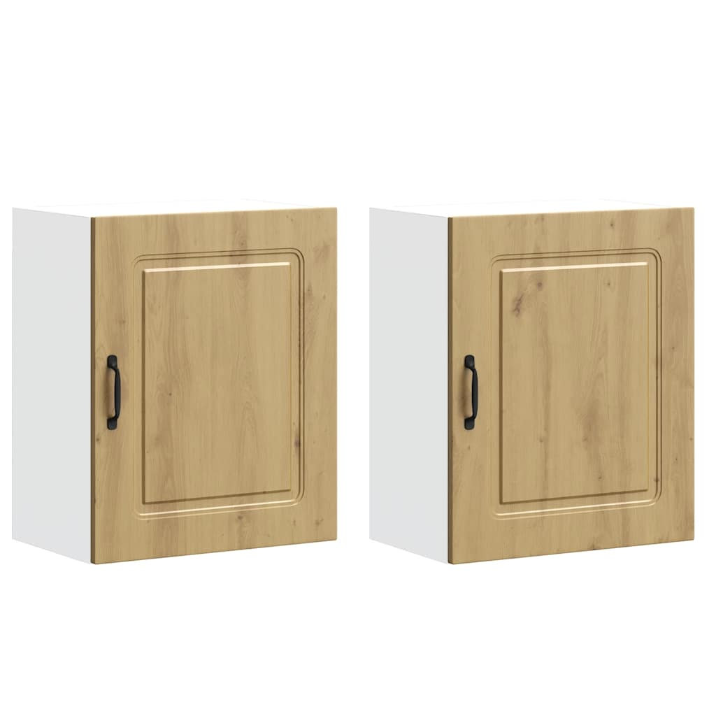 vidaXL Oven Cabinets Kitchen Cabinet Oven Unit 2 pcs Lucca Engineered Wood