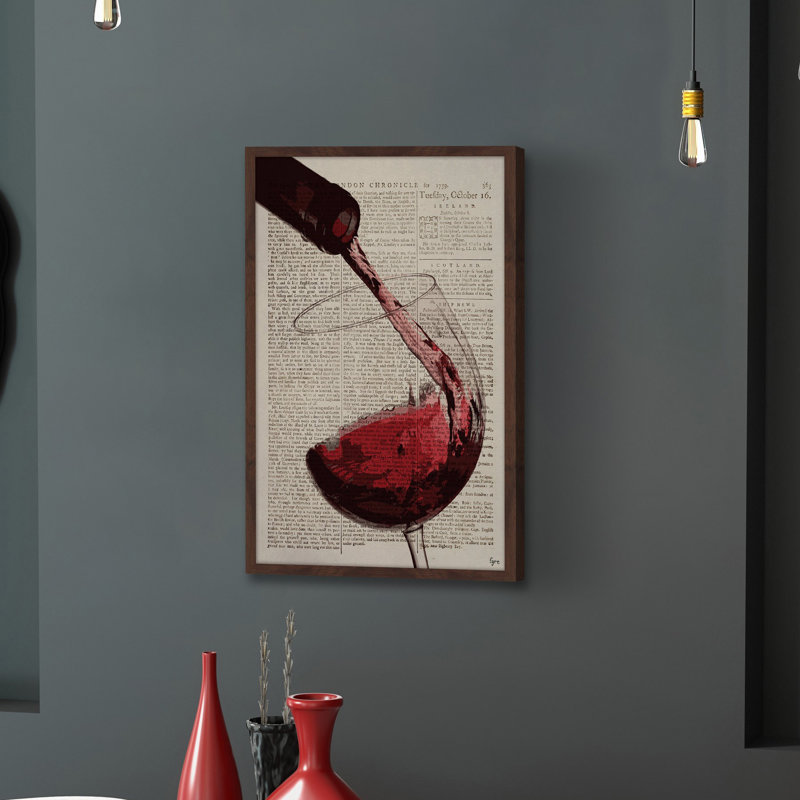 « a cup of bourgogne », reproduction d’art encadrée, H 18 po x l 12 po x P 1,5 po