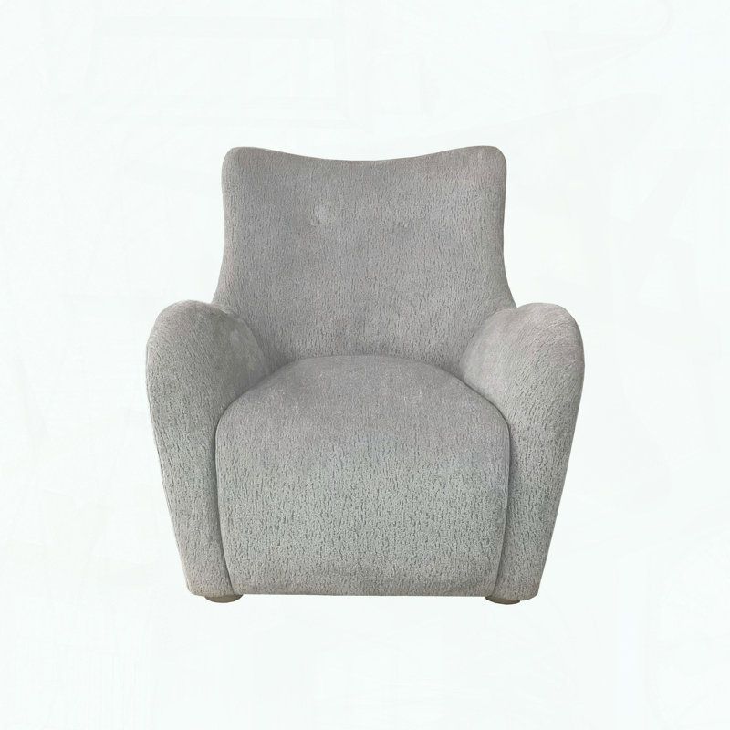 Fauteuil d'appoint pivotant transitionnel, tissu en polyester et finition grise