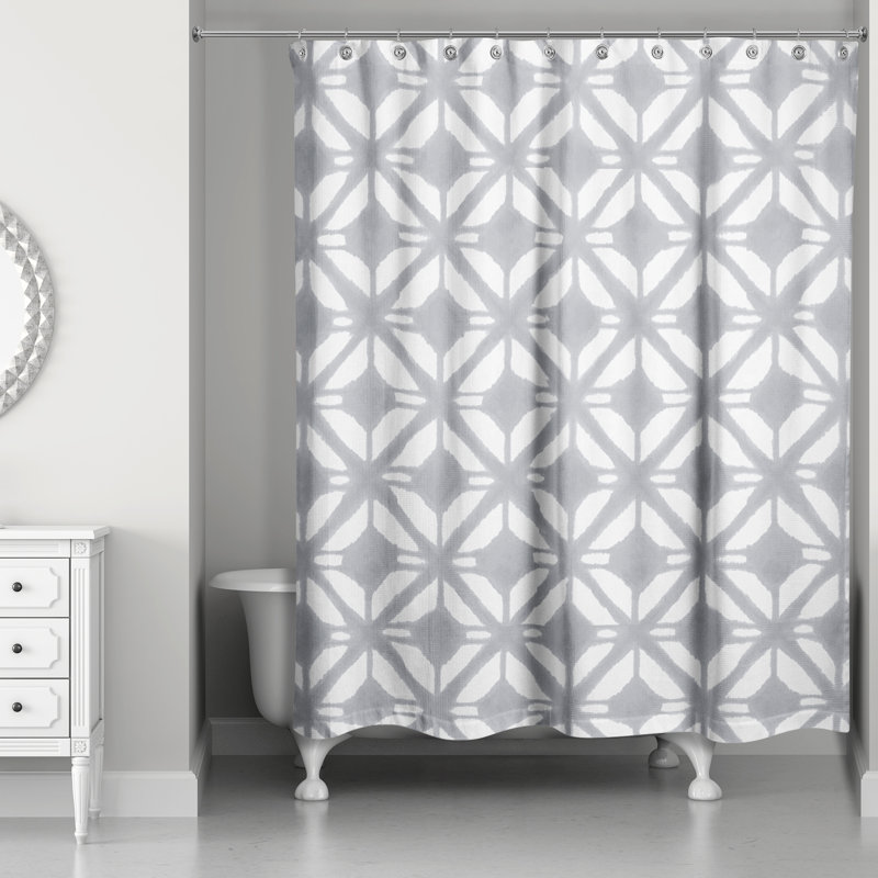 Rideau de douche Keefer, Gris / Blanc