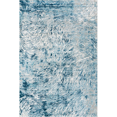 Tapis contemporain Araceli couleur mer