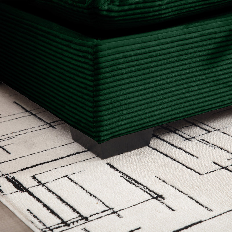 Fauteuil en velours côtelé, Velours côtelé vert