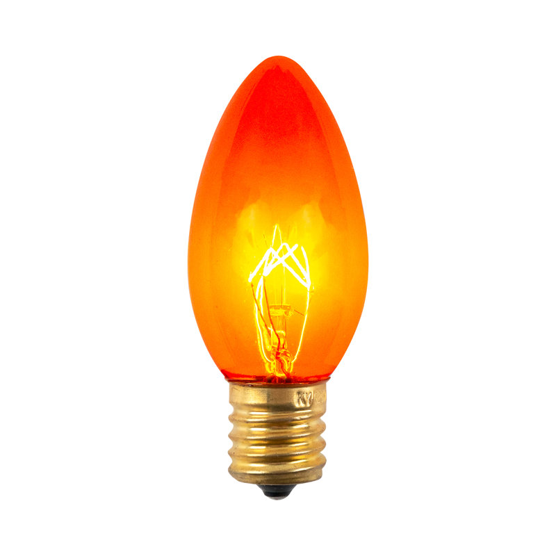 Ampoules de remplacement transparentes pour Noël C9, Orange, H 5 po x l 4 po x P 4 po