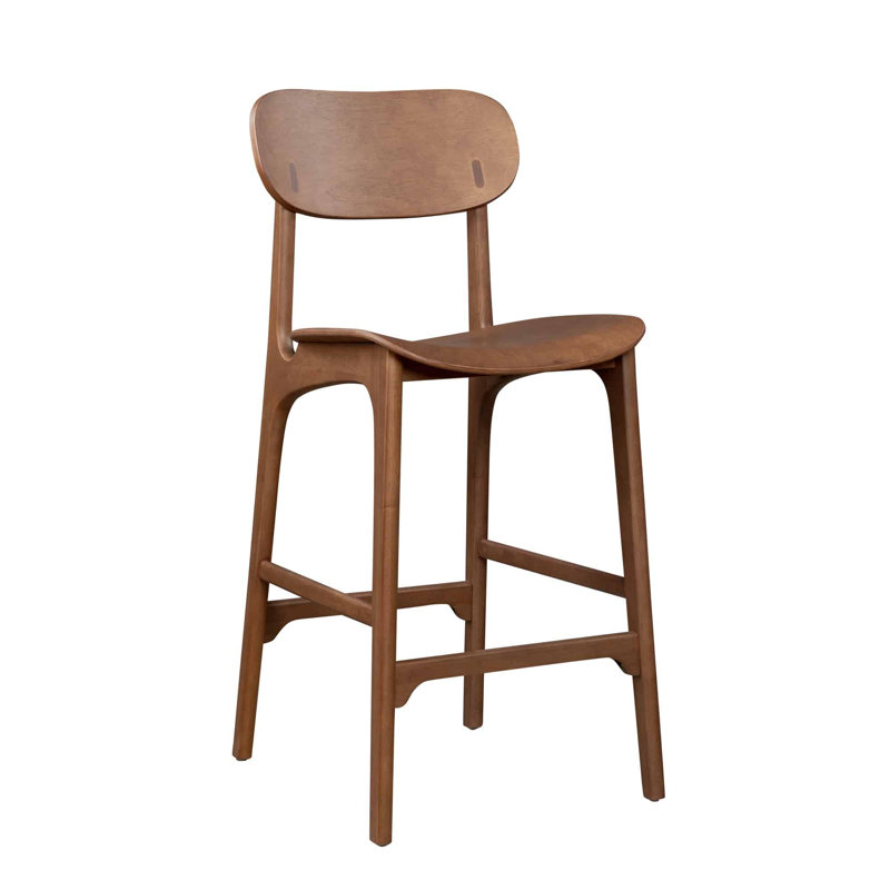 Larence Counter Stool with Solid Wood Frame, Bar Stool (29.92" Seat Height), Brown Ale