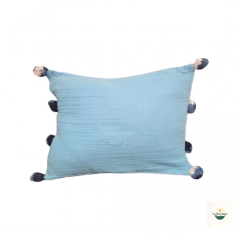Ls Romy Muslin Pillow , Sky Blue