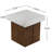 MGO Square Side Table [Top(Antique White) + Base (Natural)]