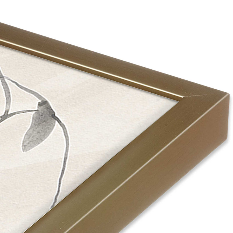 Ink Botanicals I Print, Brushed Gold Open Corner Framed, 15.25'' H x 12.25'' W
