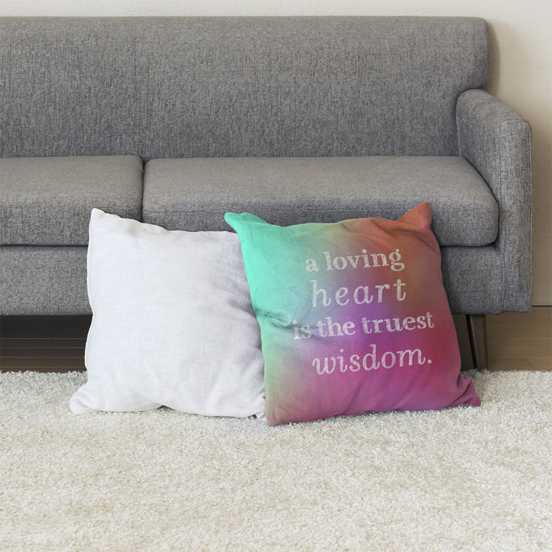 Coussin de sol amour & sagesse, H 36 po x l 36 po, Lueur néon