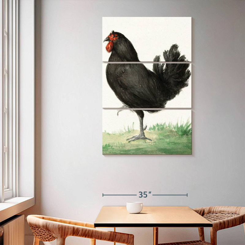 Brampt Standing Black Chicken, 65" H x 42" W