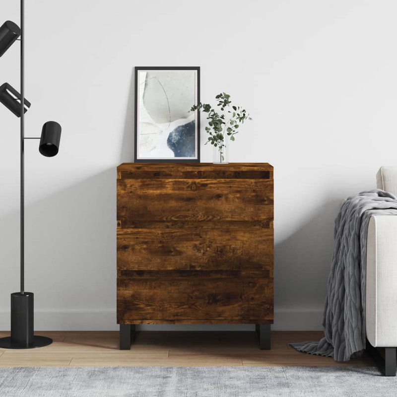Manoj End Table, Smoked Oak