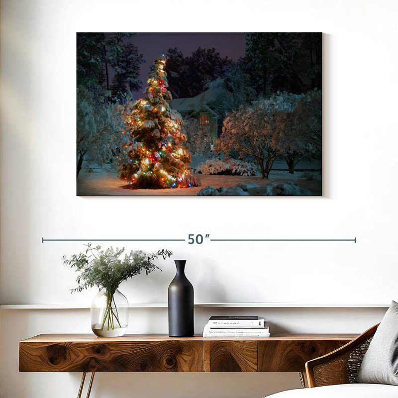 Arbre illuminé, H 26 po x l 39 po