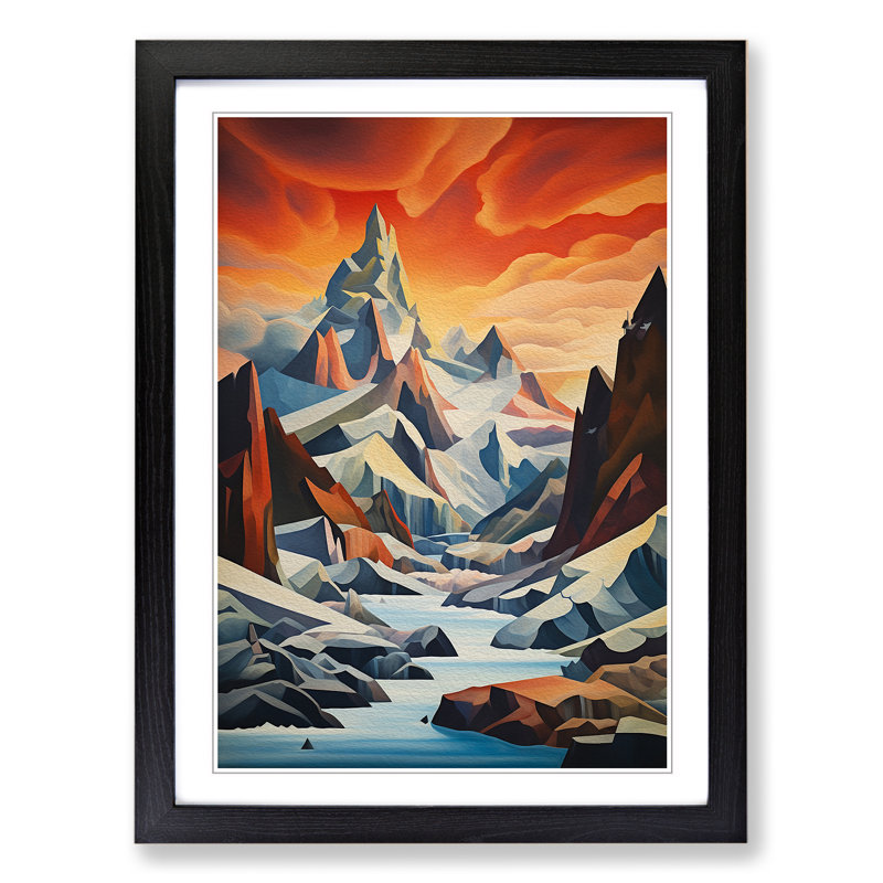 Glacier Dadaism - Framed Print, 46cm H x 34cm W x 2cm D, Black