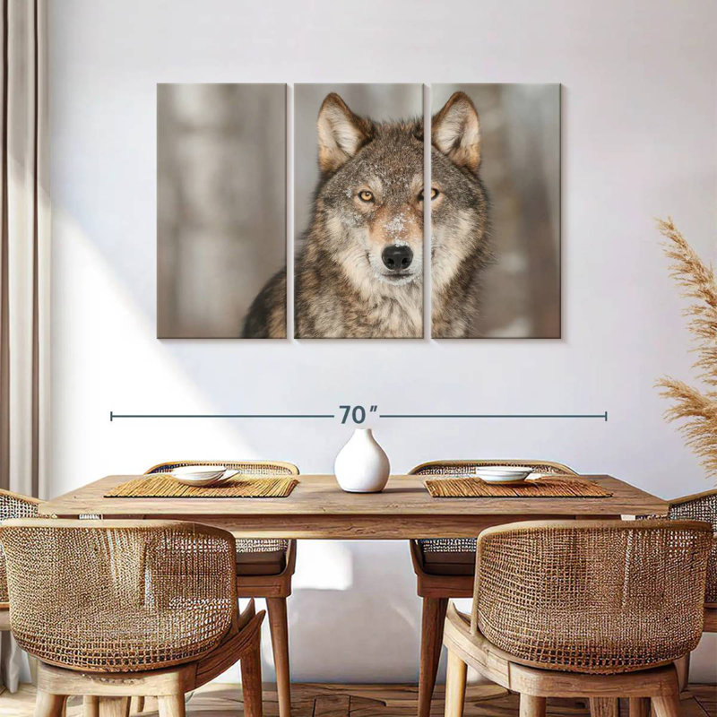 Loup gris, H 36 po x l 57 po