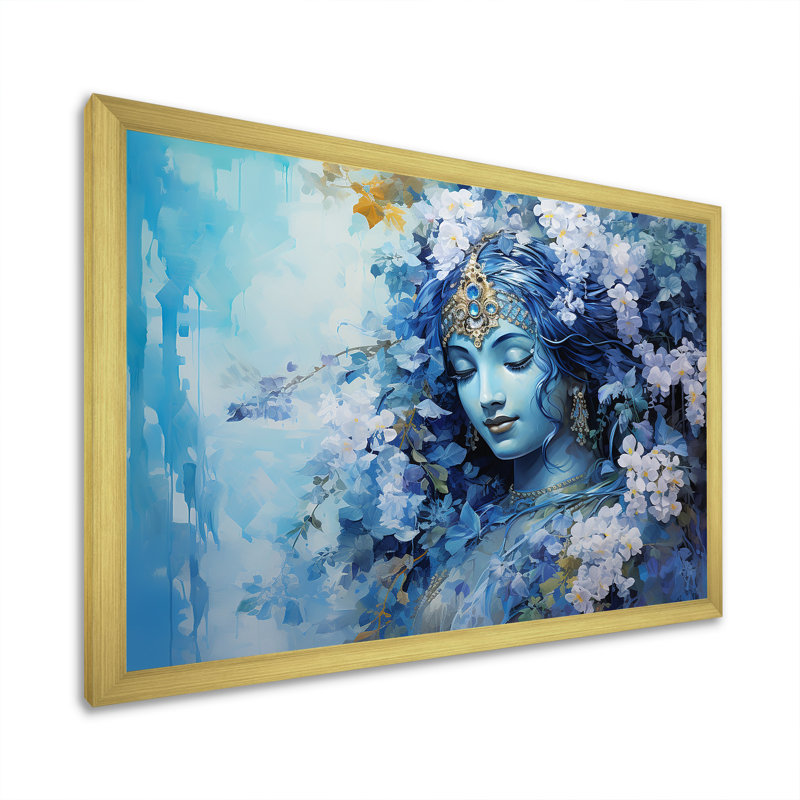L'hindouisme Varunas Watery Wisteria I - impression, Cadre doré simple, H 24 po x l 32 po x P 1 po
