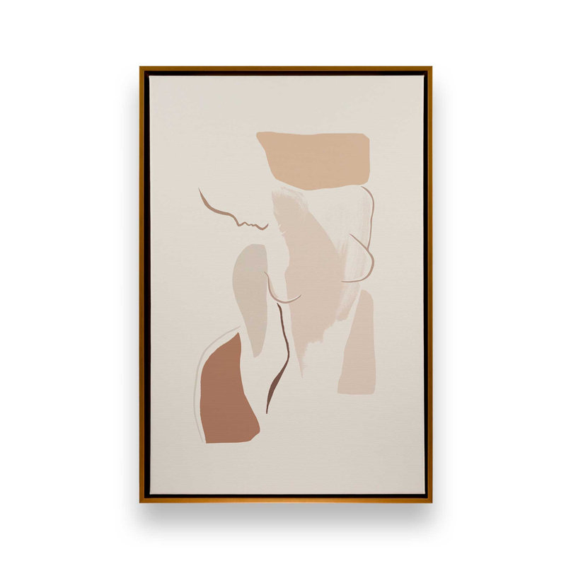 Tender Gaze, H 12,75 po x l 8,75 po, Cadre flottant or poli