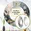 Shimeeka Blue Marble Gold Floral Impressions II - miroir mural décoratif floral, miroir rond traditionnel, impression d'art en métal-365881429
