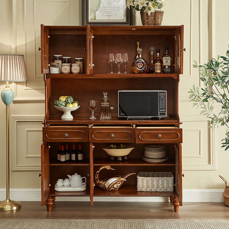 Garde-manger multifonctionnel en bois massif American Retro