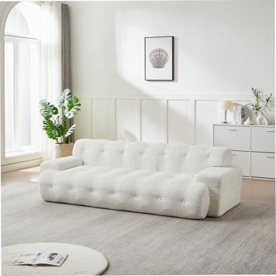 Boneless 87.4-Inch Cloud Series Minimalist Three-Seater Sofa With Button-Tufted Design And Plush Upholstery For Ultimate Comfort.