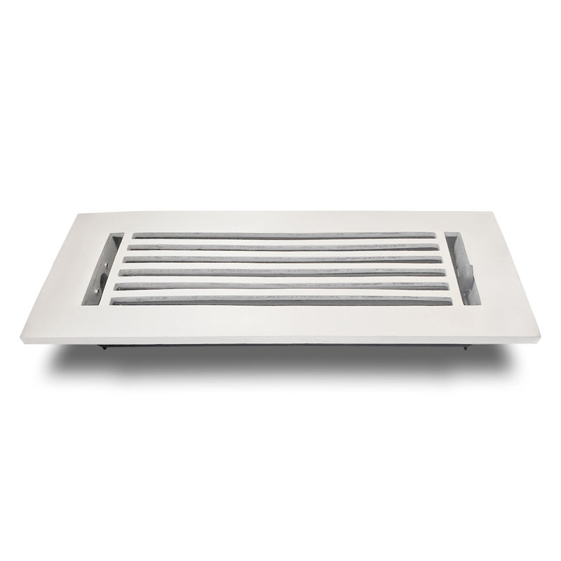 Couvercle de ventilation de registre de plancher en aluminium Elegance, H 4 po x l 10 po, Satin