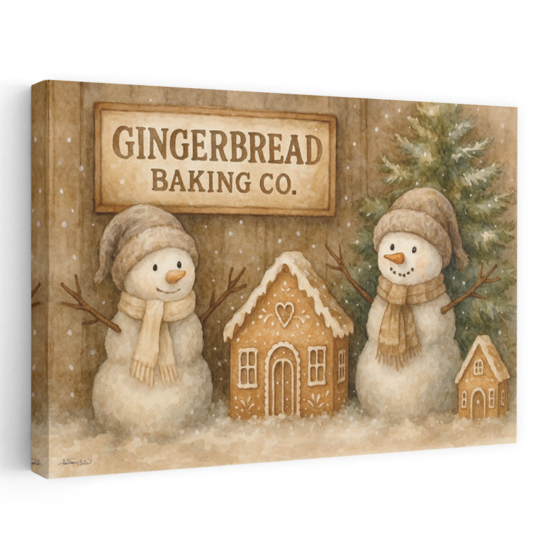 Art mural rustique rétro abstrait Gingerbread, 16" H x 24" W